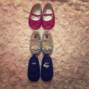 Baby girl ballet shoes set of 3